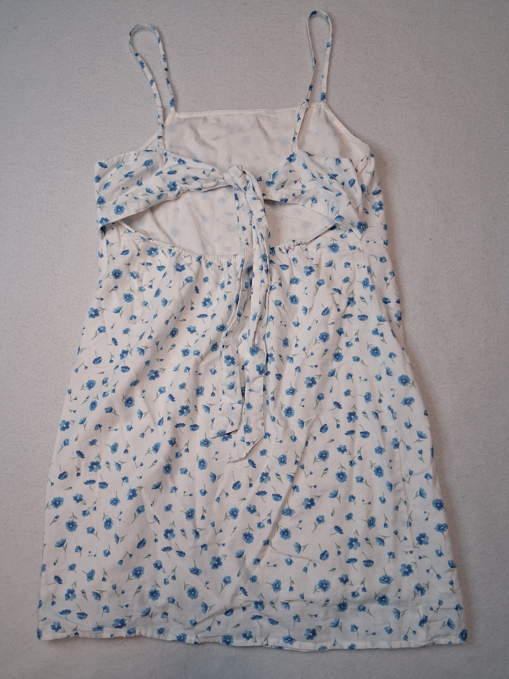 American Eagle Outfitters White Mini Slip Dress with Blue Floral Print - Picture 5 of 7